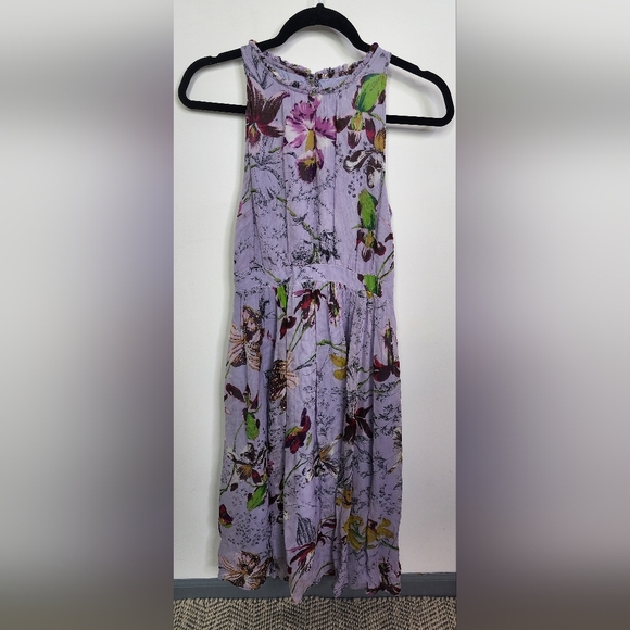 Arnelle Printed Dress, Size 4 (Small) Purppe Floral Details - Picture 1 of 7